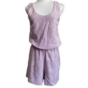 COS LILAC PLUSH SLEEVELESS BLOUSON COMFY ROMPER - XS